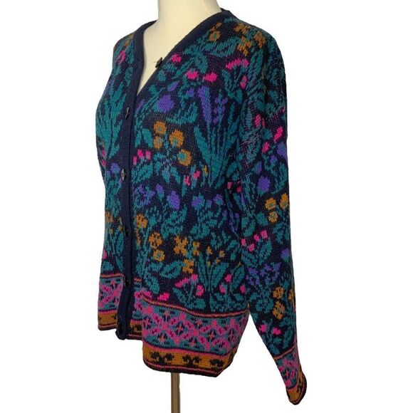JUSTINE TODD Vintage Flower Button-Up Cardigan size M - Picture 4 of 14